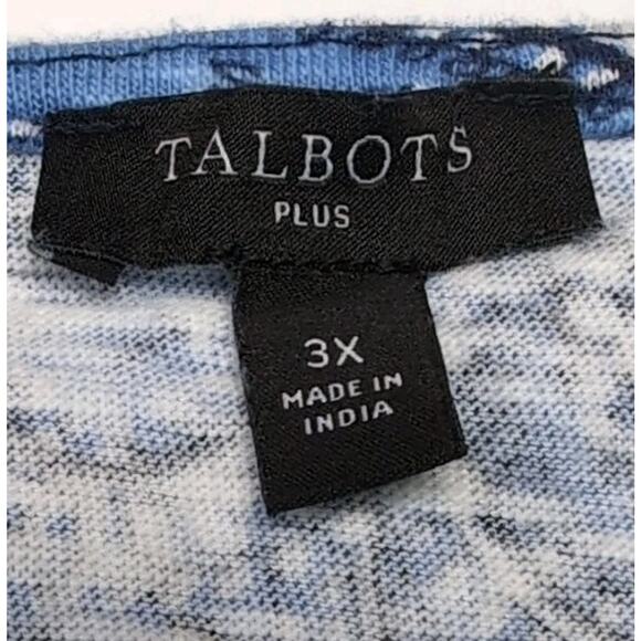 Talbots Dress Womens Plus Size 3X Blue Paisley Sleeveless V-Neck Cotton India - Picture 5 of 12